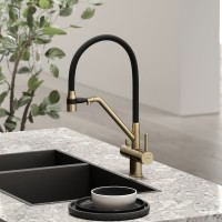 Смеситель для кухни Sancos Dora SC4003BG с гибким изливом, брашированное золото