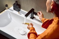 Смеситель для раковины Hansgrohe Tecturis E 110 Fine 73020670 матовый черный