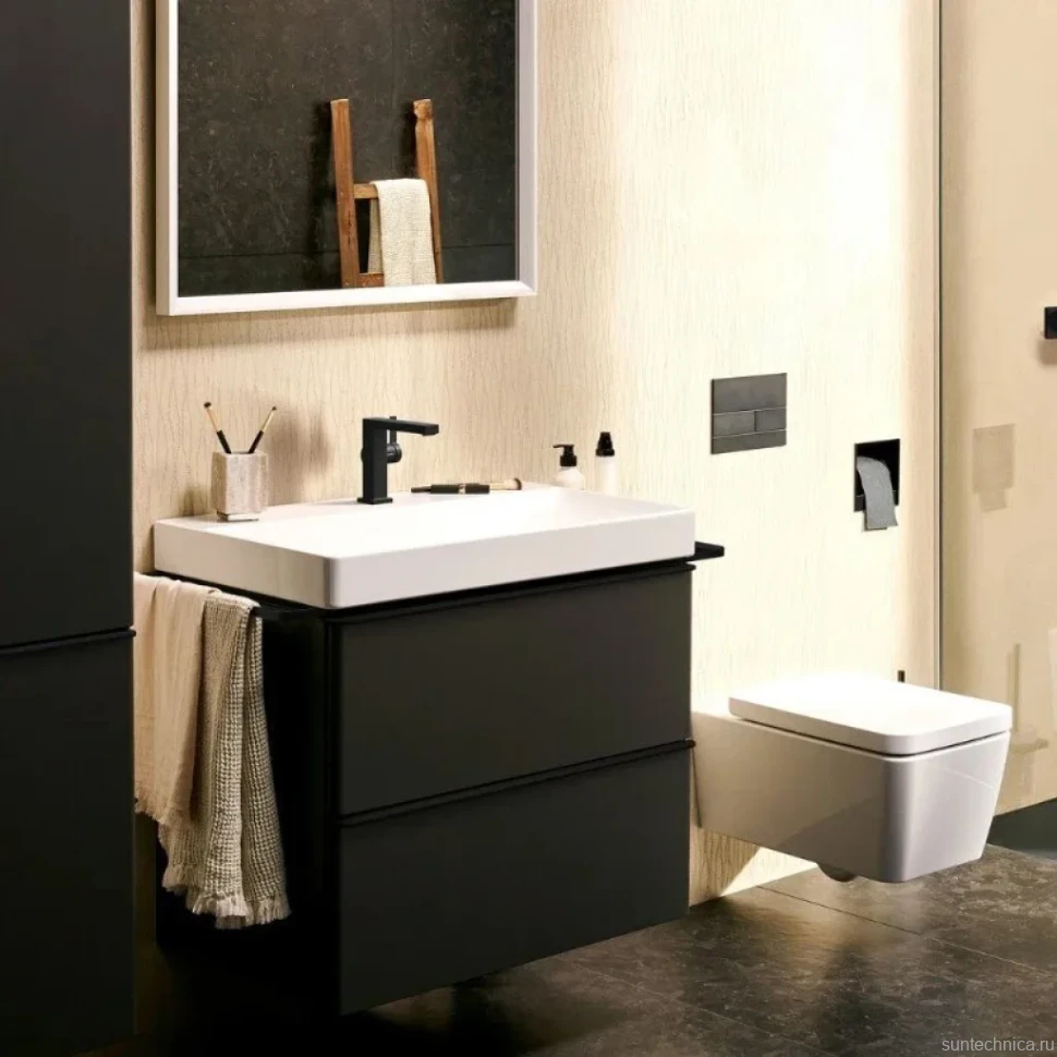 Смеситель для раковины Hansgrohe Tecturis E 110 Fine 73020670 матовый черный