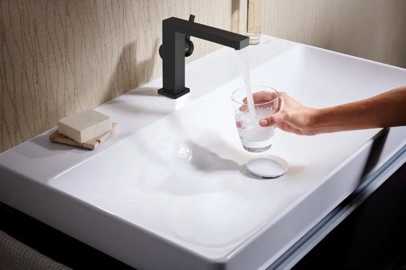 Смеситель для раковины Hansgrohe Tecturis E 110 Fine 73020670 матовый черный