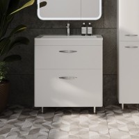 Тумба с раковиной Style Line Каре 80 напольная, Люкс Plus, белая