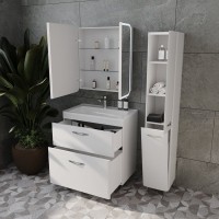 Тумба с раковиной Style Line Каре 80 напольная, Люкс Plus, белая