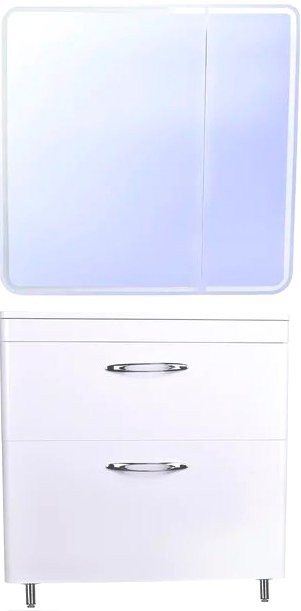 Тумба с раковиной Style Line Каре 80 напольная, Люкс Plus, белая