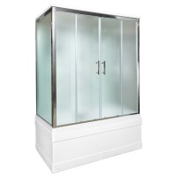 Душевой бокс DTO D EM4517GM с гидромассажем, профиль хром, стекло матовое с узором