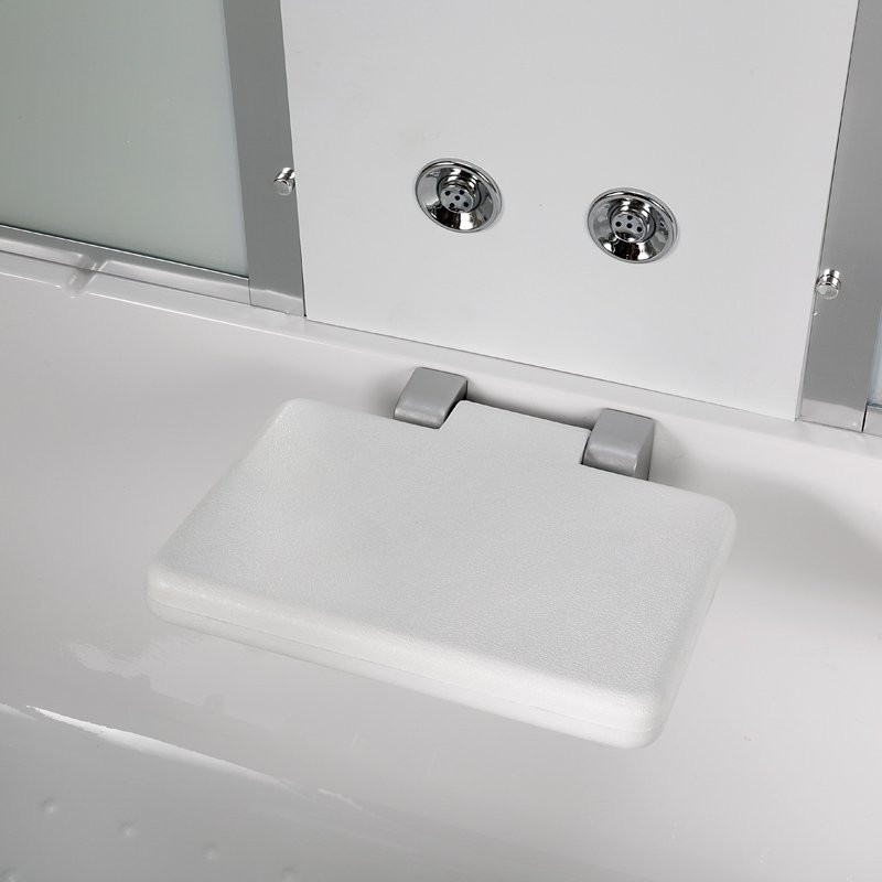 Душевой бокс DTO D EM4517GM с гидромассажем, профиль хром, стекло матовое с узором