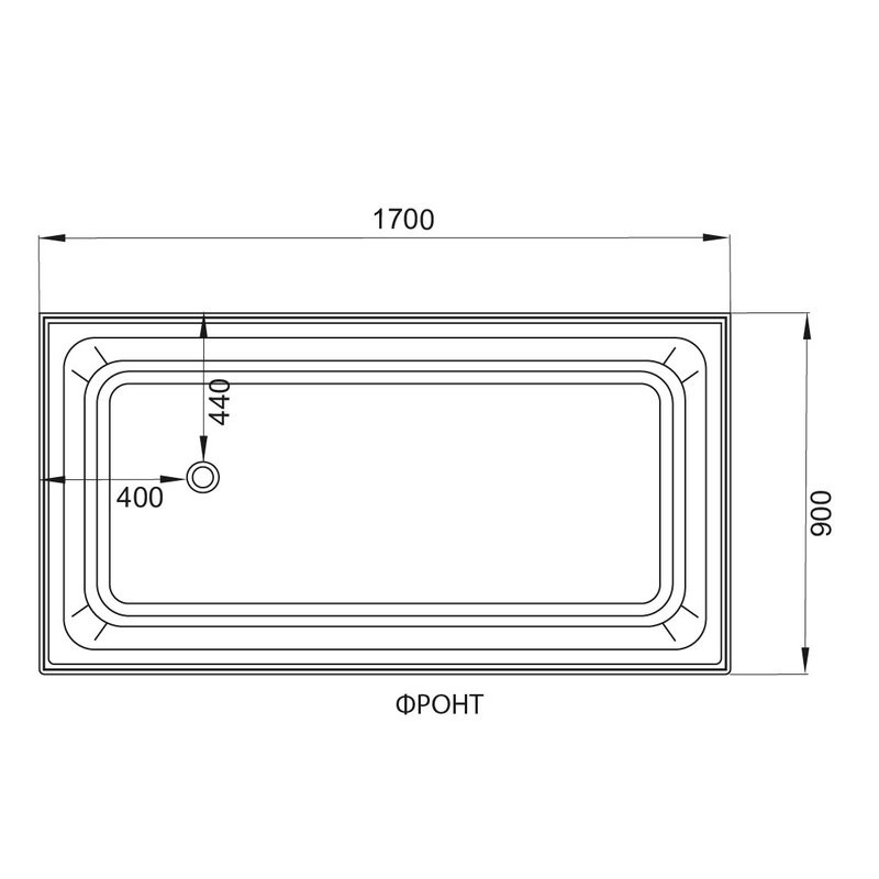 Душевой бокс DTO D EM4517GM с гидромассажем, профиль хром, стекло матовое с узором