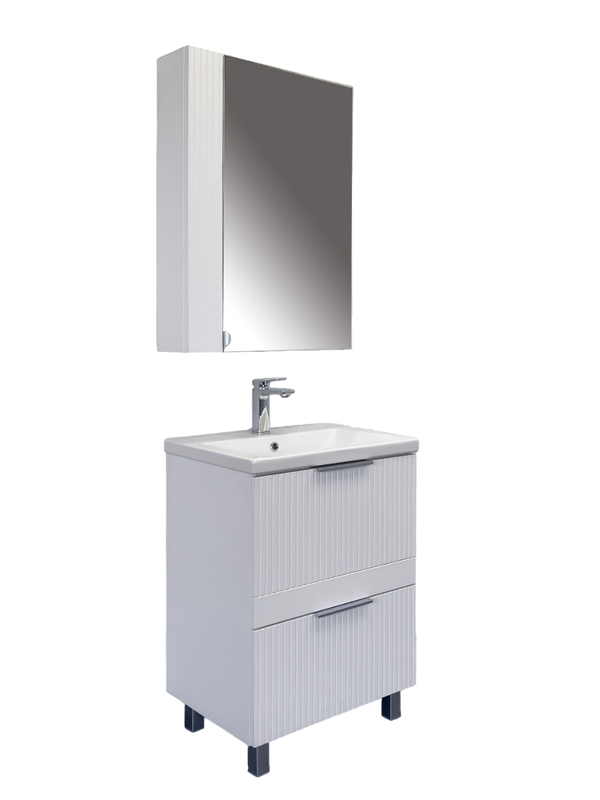 Мебель для ванной комнаты Comforty Лима 60Н2 напольная, матовая белая