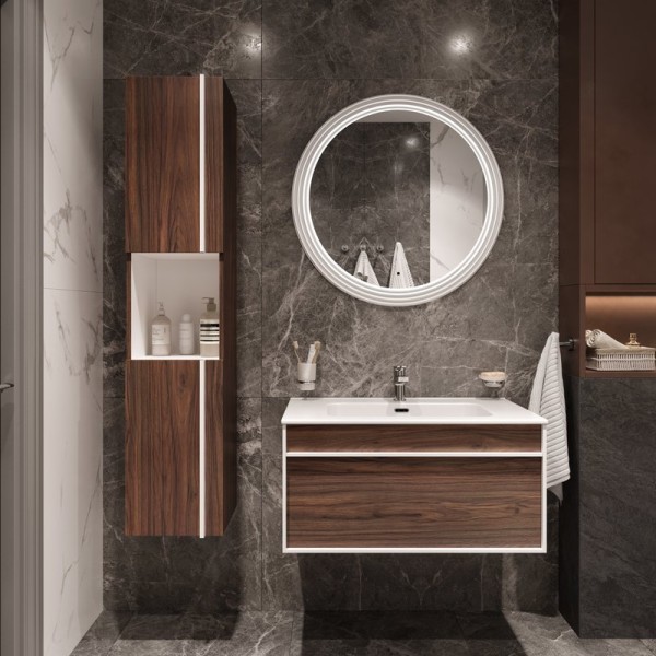 Мебель для ванной комнаты STWORKI Вестервик 80 орех каньон