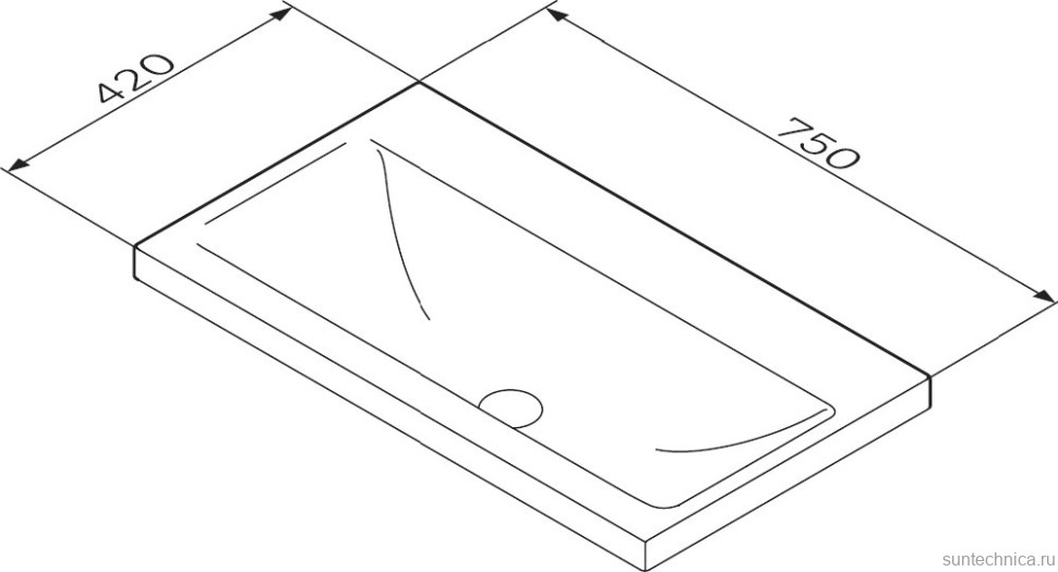 Тумба с раковиной AM.PM Gem 75 черная матовая, подвесная, с 2 ящиками