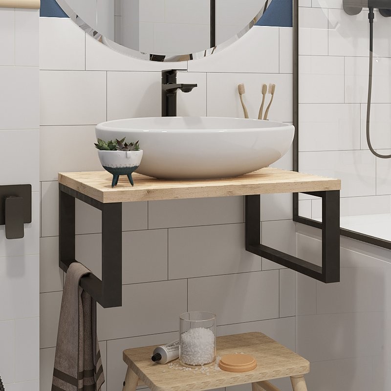 Столешница с раковиной 1MarKa Grunge Loft 60 дуб вотан