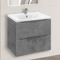 Тумба под раковину без столешницы Vincea Mia 60 подвесная, бетон, раковина VCB-3M600W