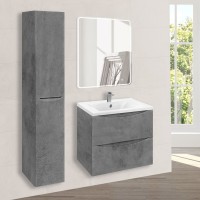 Тумба под раковину без столешницы Vincea Mia 60 подвесная, бетон, раковина VCB-3M600W