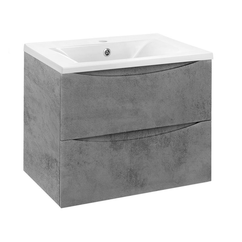 Тумба под раковину без столешницы Vincea Mia 60 подвесная, бетон, раковина VCB-3M600W
