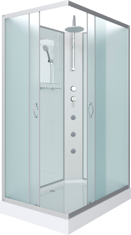 Душевая кабина Niagara Classic NG-43185-14QBKTG 110х80 см, без крыши, с гидромассажем и тропическим душем