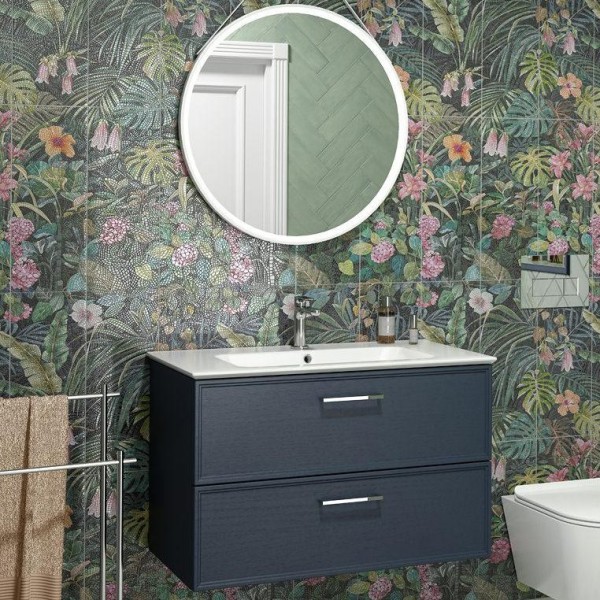 Мебель для ванной комнаты KERAMA MARAZZI Piano Classic 75 подвесная, ясень синий матовый