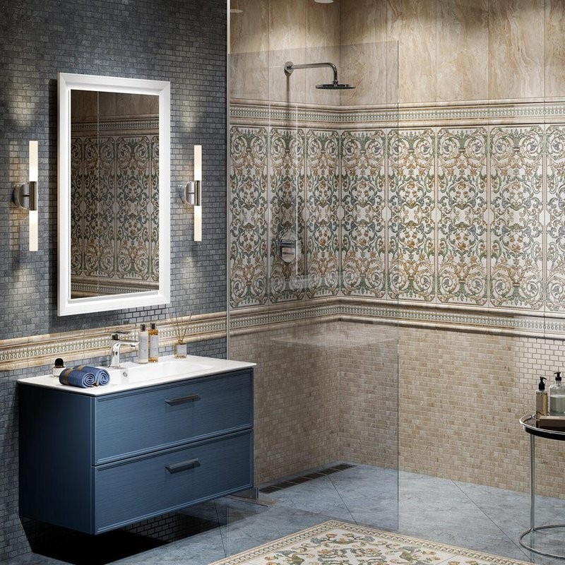 Мебель для ванной комнаты KERAMA MARAZZI Piano Classic 75 подвесная, ясень синий матовый