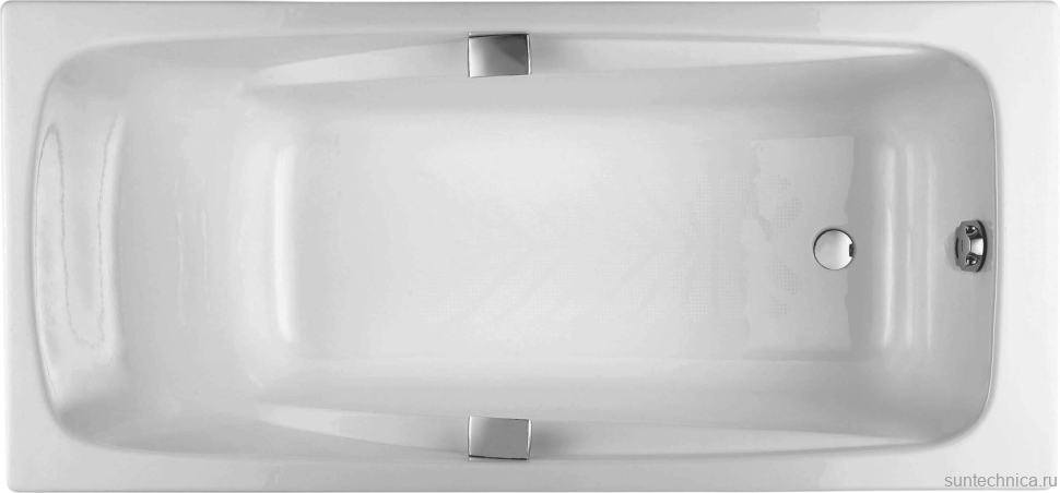 Чугунная ванна Jacob Delafon Repos 170x80 см, встраиваемая, белая, на ножках, с ручками