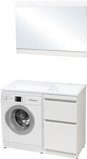 Тумба с раковиной Style Line Даллас 110 Люкс Plus напольная, белая R