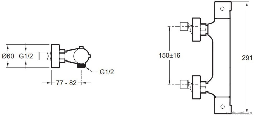 Душевой комплект Термостат Jacob Delafon Brive E24334-CP, для душа + Гарнитур Citrus