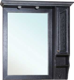 Зеркало Bellezza Рим 110 R черное патина серебро
