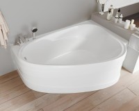 Акриловая ванна Marka One Love R 185x135 см, угловая, правая, пристенная, белая, асимметричная, с каркасом, для двоих