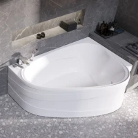 Акриловая ванна Marka One Love R 185x135 см, угловая, правая, пристенная, белая, асимметричная, с каркасом, для двоих