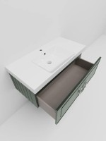 Тумба с раковиной La Fenice Cubo 100 подвесная, grigio, ручка хром, раковина Cubo 100