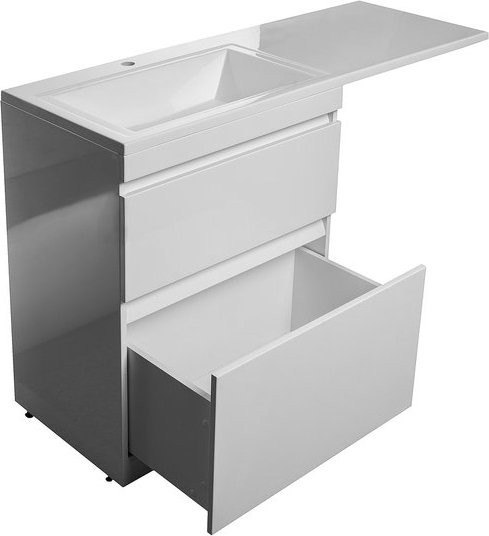 Тумба с раковиной Style Line Даллас Даллас 130 Люкс Plus, напольная, белая (уценка: сколы)