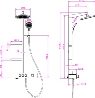 Душевая стойка AQUAme AQM8005B черная