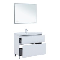 Тумба под раковину Aquanet Алвита New 100 напольная, белый матовый Тумба под раковину Aquanet Алвита New 100 напольная, белый матовый