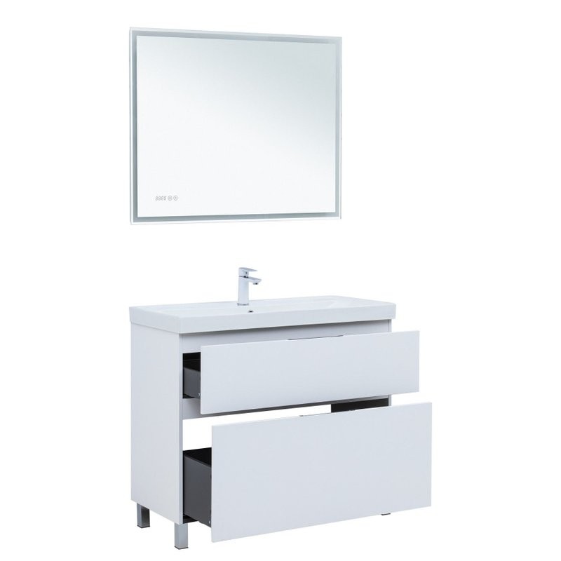 Тумба под раковину Aquanet Алвита New 100 напольная, белый матовый