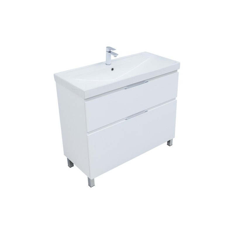 Тумба под раковину Aquanet Алвита New 100 напольная, белый матовый