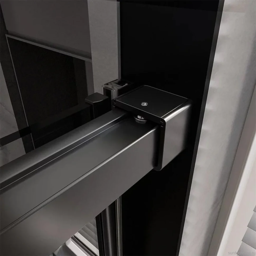 Душевой уголок Veconi Premium Trento PTC-SP-40B 130x90, профиль черный матовый, стекло прозрачное