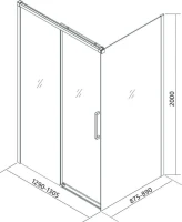 Душевой уголок Veconi Premium Trento PTC-SP-40B 130x90, профиль черный матовый, стекло прозрачное