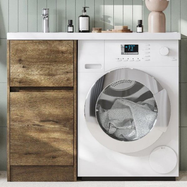 Тумба с раковиной AQUATON Лондри 40 L, дуб рустикальный