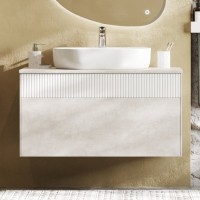 Тумба с раковиной AQUATON Марбл 100 слэйт, белая матовая, раковина 1WH501710