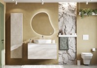 Тумба с раковиной AQUATON Марбл 100 слэйт, белая матовая, раковина 1WH501710