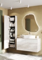Тумба с раковиной AQUATON Марбл 100 слэйт, белая матовая, раковина 1WH501710