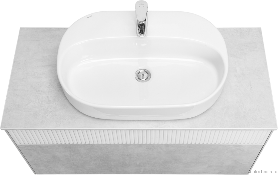 Тумба с раковиной AQUATON Марбл 100 слэйт, белая матовая, раковина 1WH501710