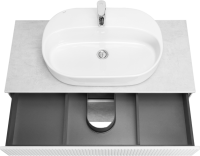 Тумба с раковиной AQUATON Марбл 100 слэйт, белая матовая, раковина 1WH501710