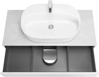 Тумба с раковиной AQUATON Марбл 100 слэйт, белая матовая, раковина 1WH501710