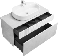 Тумба с раковиной AQUATON Марбл 100 слэйт, белая матовая, раковина 1WH501710