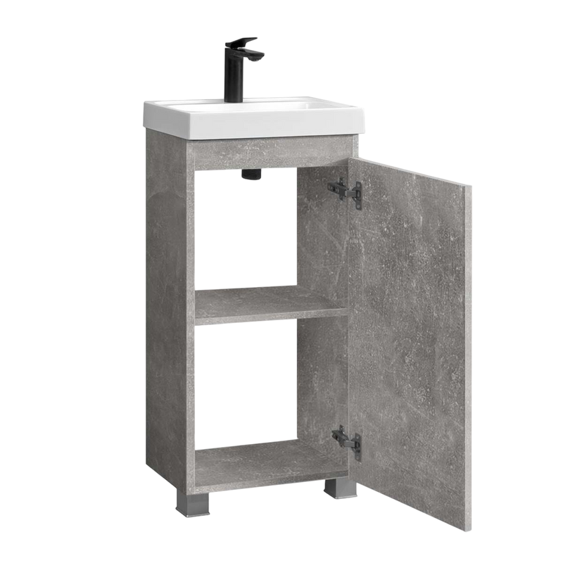 Тумба под раковину без столешницы Belux Бостон Н 40 напольная, бетон чикаго светло-серый