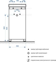 Тумба под раковину без столешницы Belux Бостон Н 40 напольная, бетон чикаго светло-серый