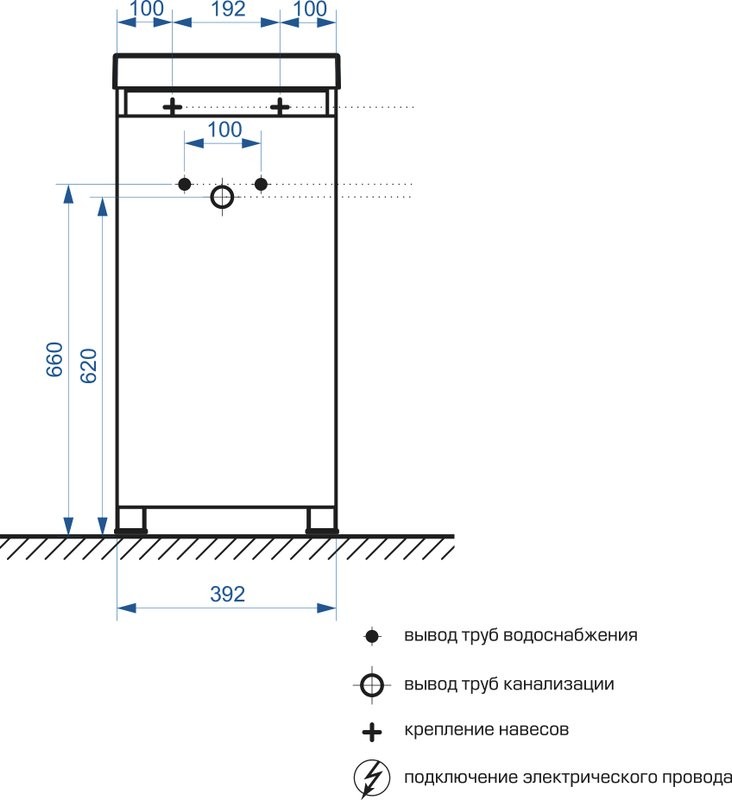 Тумба под раковину без столешницы Belux Бостон Н 40 напольная, бетон чикаго светло-серый