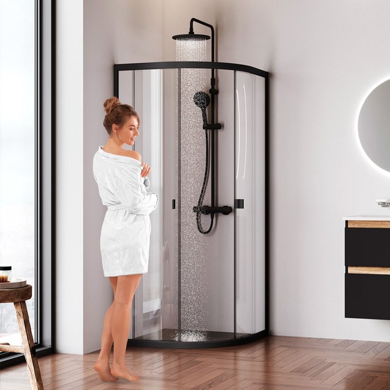 Душевой уголок AM.PM X-Joy Twin Slide W88G-205-080BT64 80x80, профиль черный