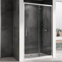 Душевая дверь в нишу Abber Schwarzer Diamant AG30100H 100 см, профиль хром, стекло прозрачное