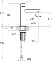 Смеситель для раковины VitrA Origin A4255636WTC матовый черный