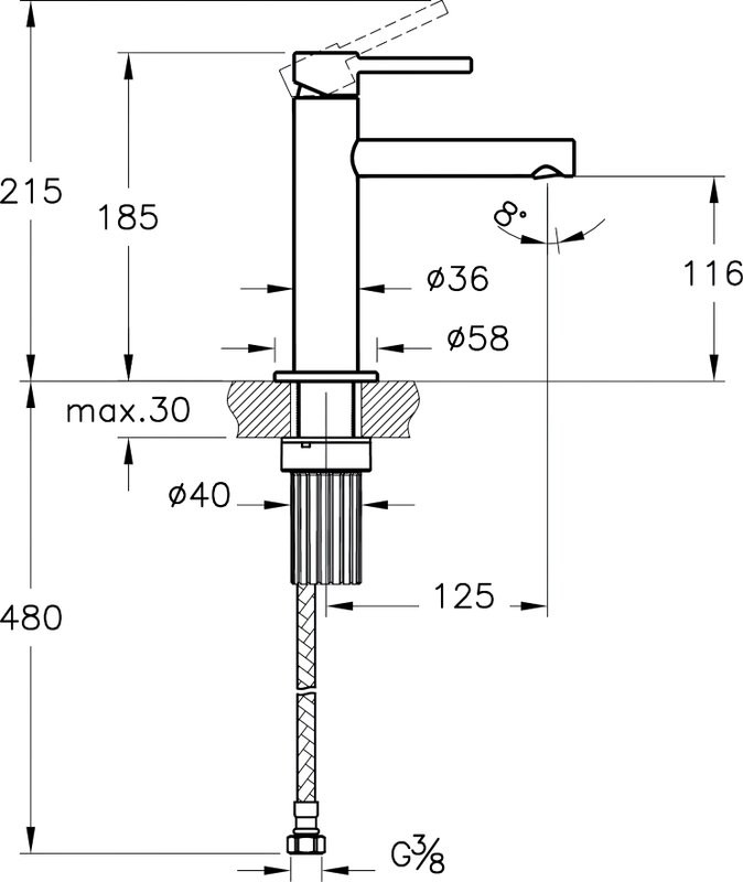 Смеситель для раковины VitrA Origin A4255636WTC матовый черный