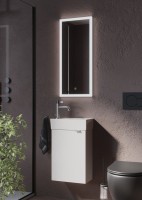 Тумба с раковиной Sancos Mini 35 L подвесная, белый глянец